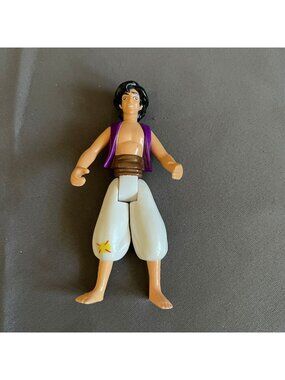 Disney Aladdin 1992 Mattel Articulated Action Figure Purple Vest White Pants Vin